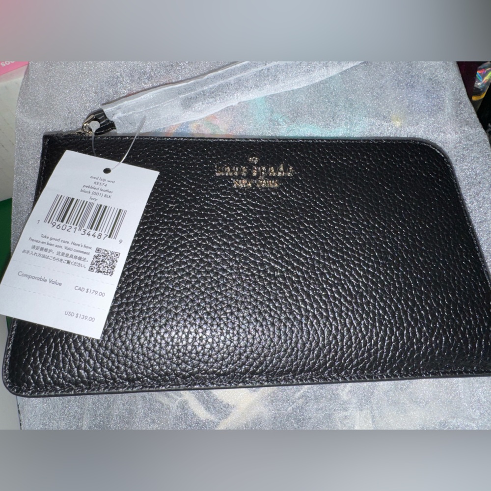 Kate spade Black Leather Wristlet